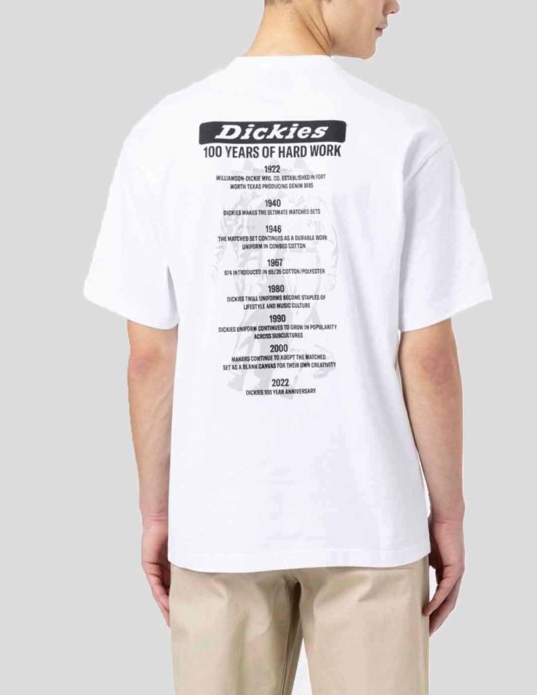T-shirt DICKIES 100 logo tee white
